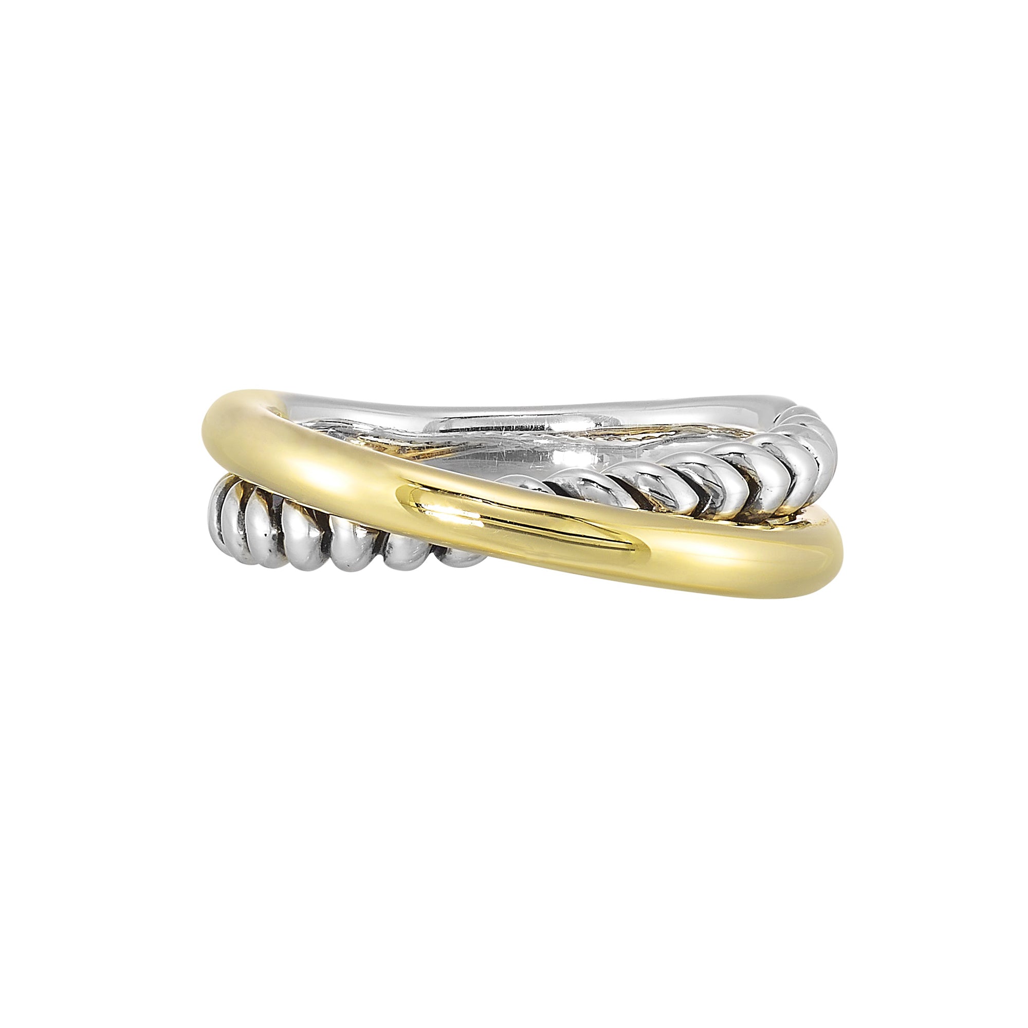 Gold Silver White Yellow Ring - RG16490-SS4Y