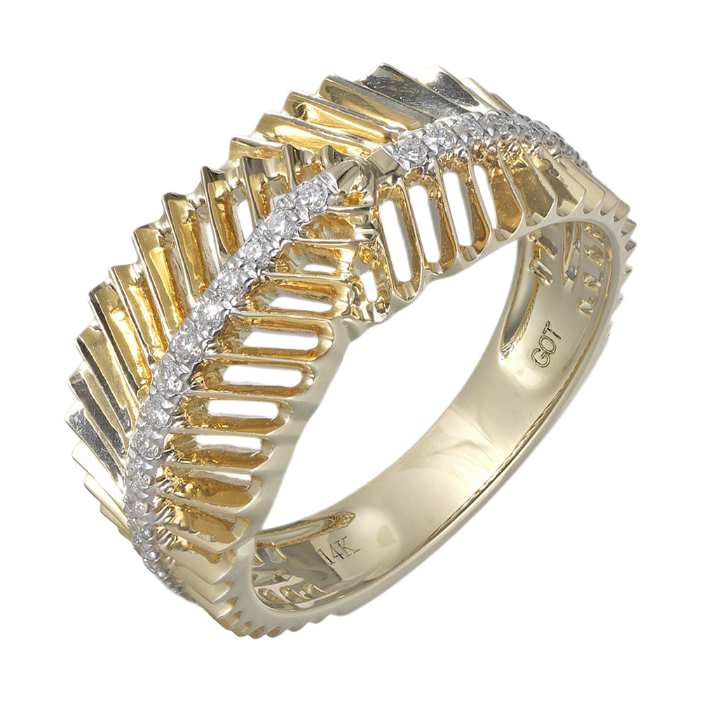 14Kt Yellow Gold Diamond 1/5Ctw Ring - RG16534-4YC