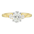 14Kt White Yellow Semi Mount 1/2Ctw For 2Ct Oval Center - W0240ON200SM-4YWB