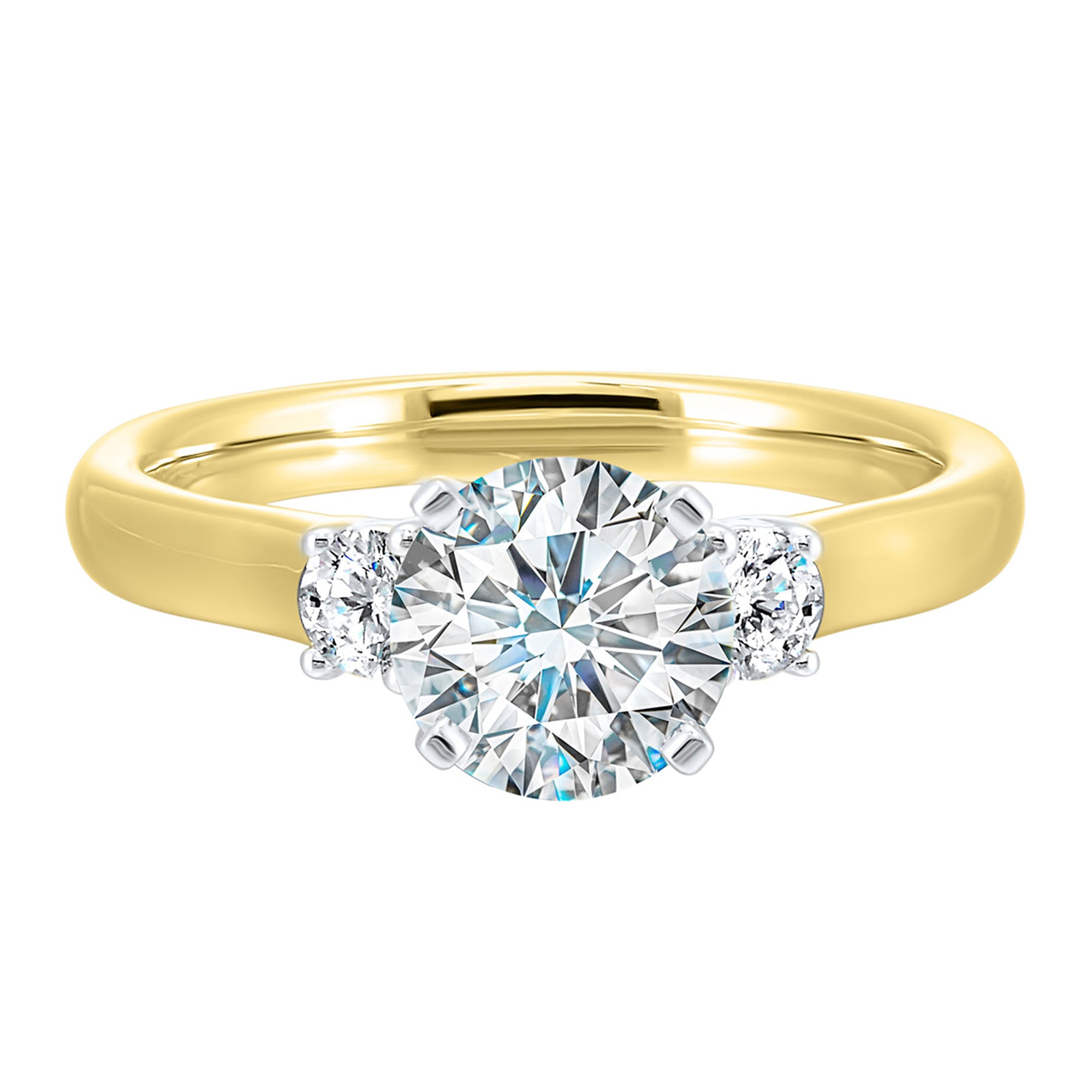 14Kt White Yellow Semi Mount 1/2Ctw For 2Ctw Round Center - W0290RN200SM-4YWB