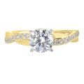 14Kt White Yellow Semi Mount 1/5Ctw For 2Ct Round Center - W0302RN200SM-4YWB