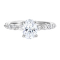 14Kt White Semi Mount 1/3Ctw For 2Ct Oval Center - W0761ON200SM-4WB