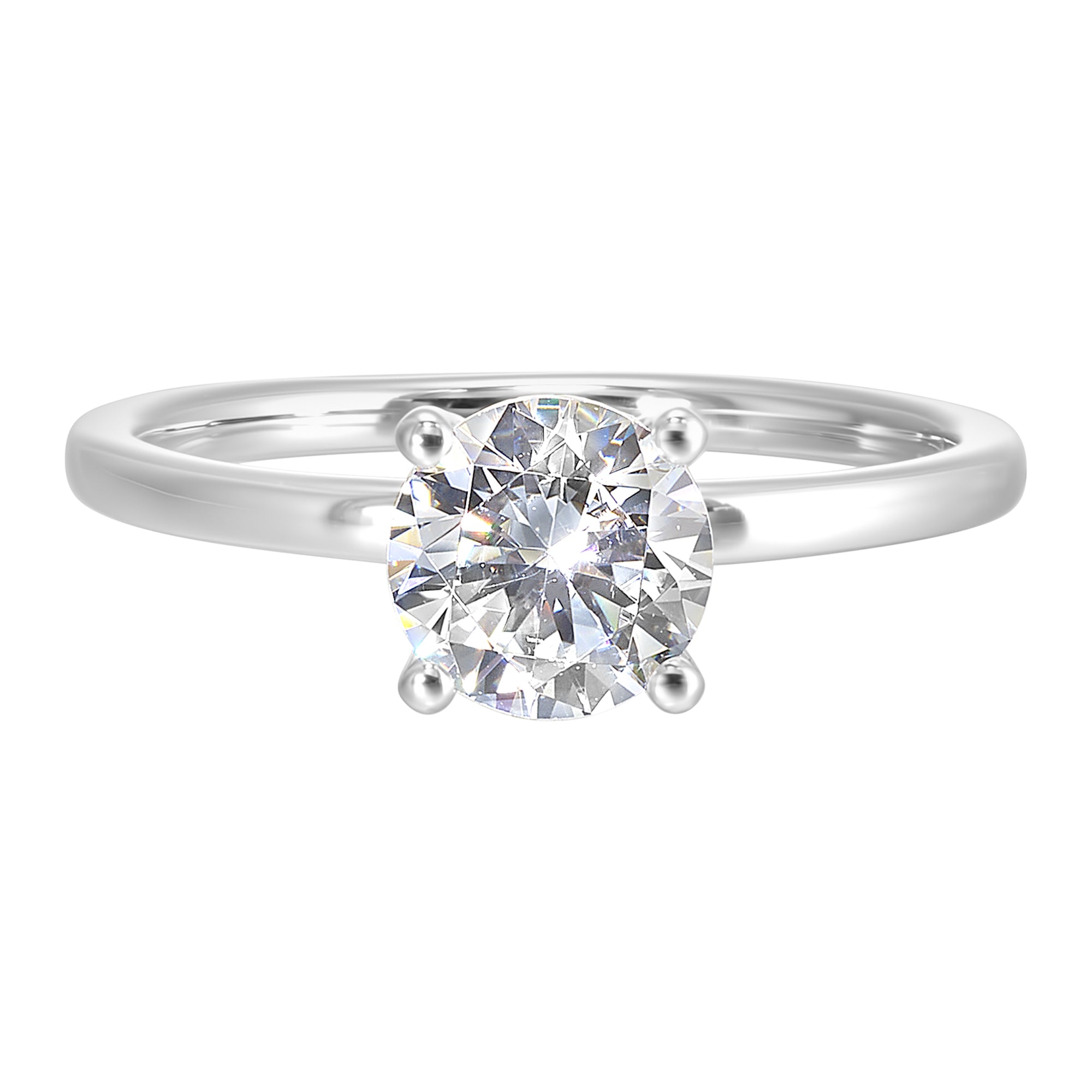 The dazzling solitaire diamond take center stage. The petite band adds to the sleek, classic look. - W1370RN100SM-4WB