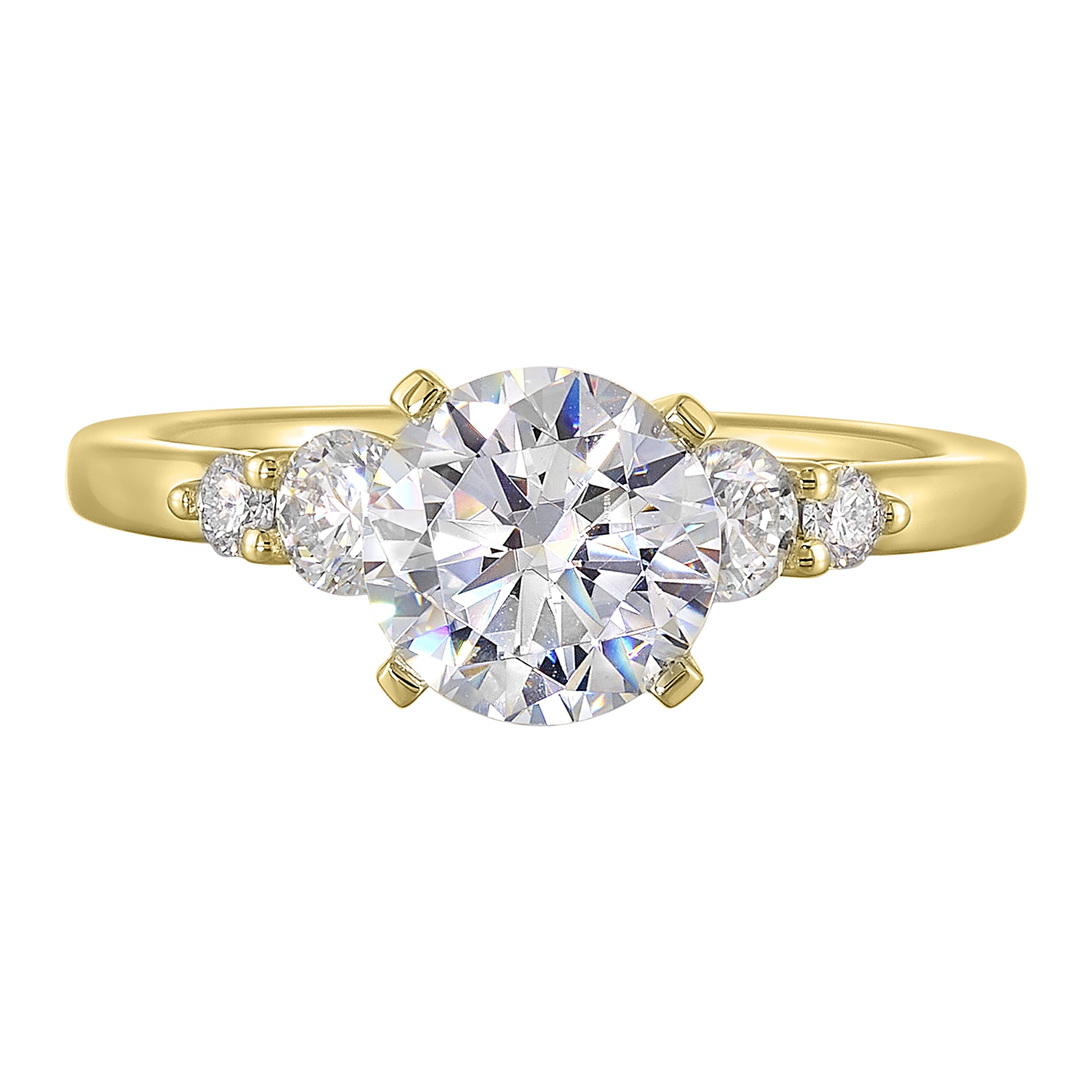 14Kt Yellow Semi Mount 1/2Ctw For 2Ct Round Center - W3011RN200SM-4YB