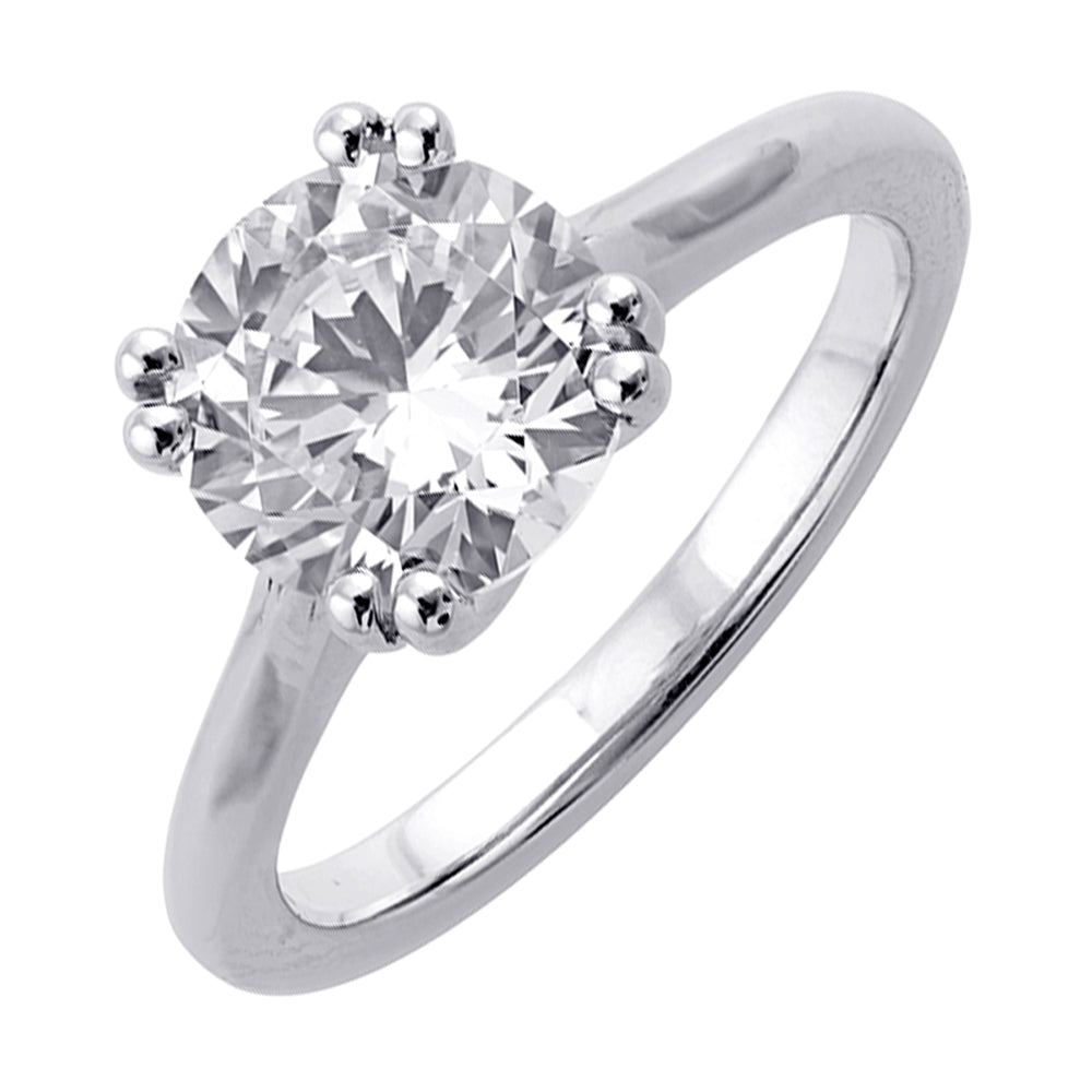 14Kt White Semi Mount For 2Ct Round Center - W3560RN200SM-4W
