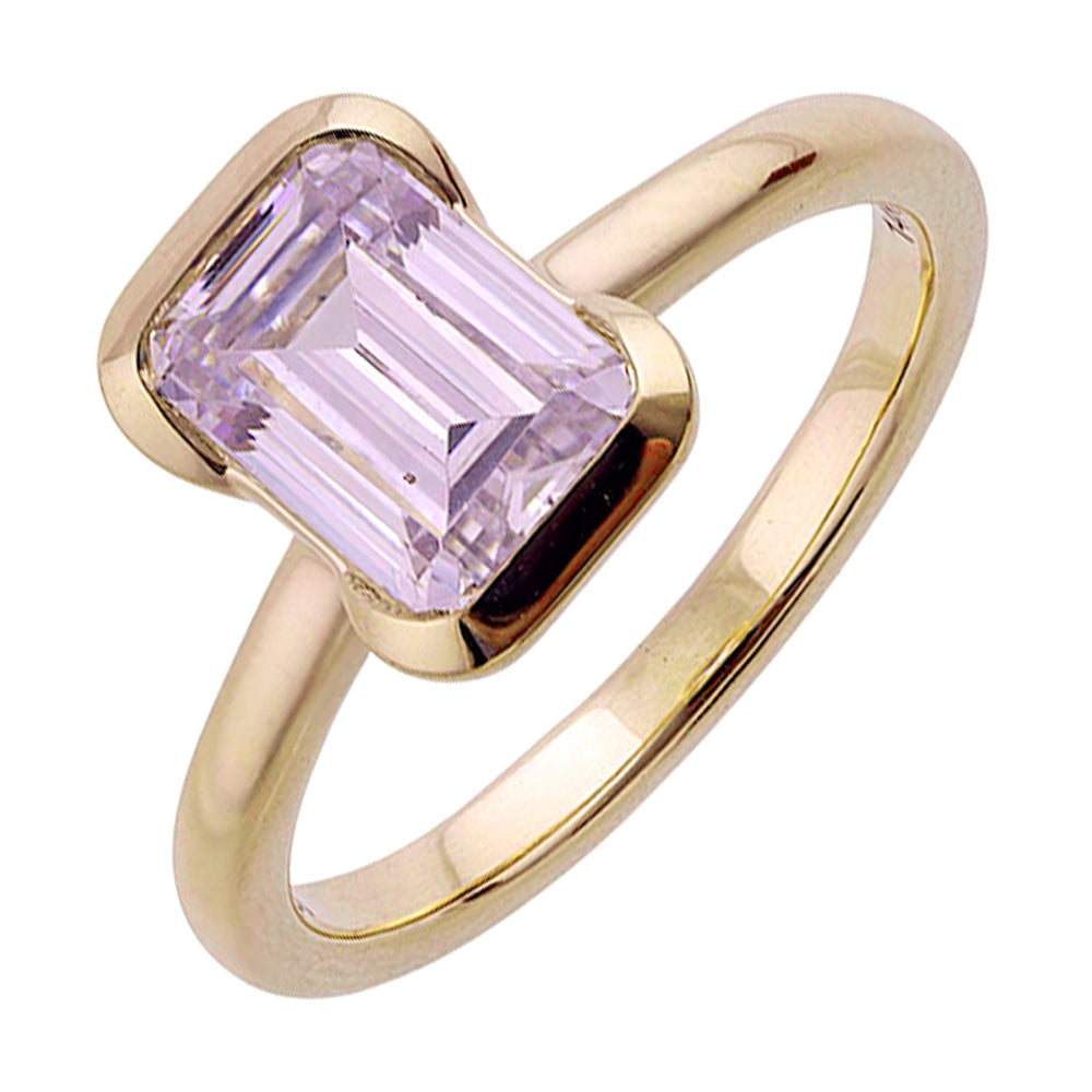 14Kt Yellow Semi Mount For 2Ct Emerald Cut Center - W3600EN200SM-4Y