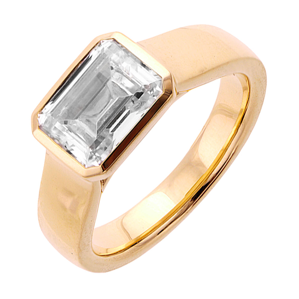 14Kt Yellow Semi Mount For 3Ct Emerald Cut Center - W3620EN300SM-4Y