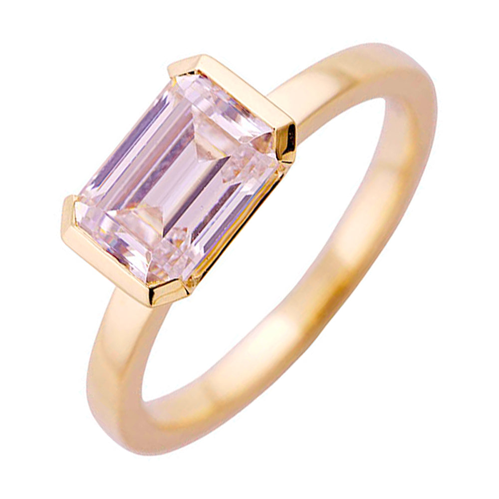 14Kt Yellow Semi Mount For 2Ct Emerald Cut Center - W3630EN200SM-4Y