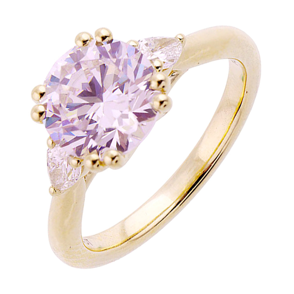 14Kt Yellow Semi Mount 1/3Ctw For 2Ct Round Center - W3661RN200SM-4YB