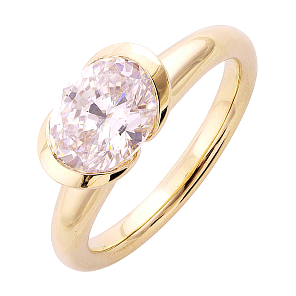 14Kt Yellow Semi Mount For 2Ct Oval Center - W3700ON200SM-4Y