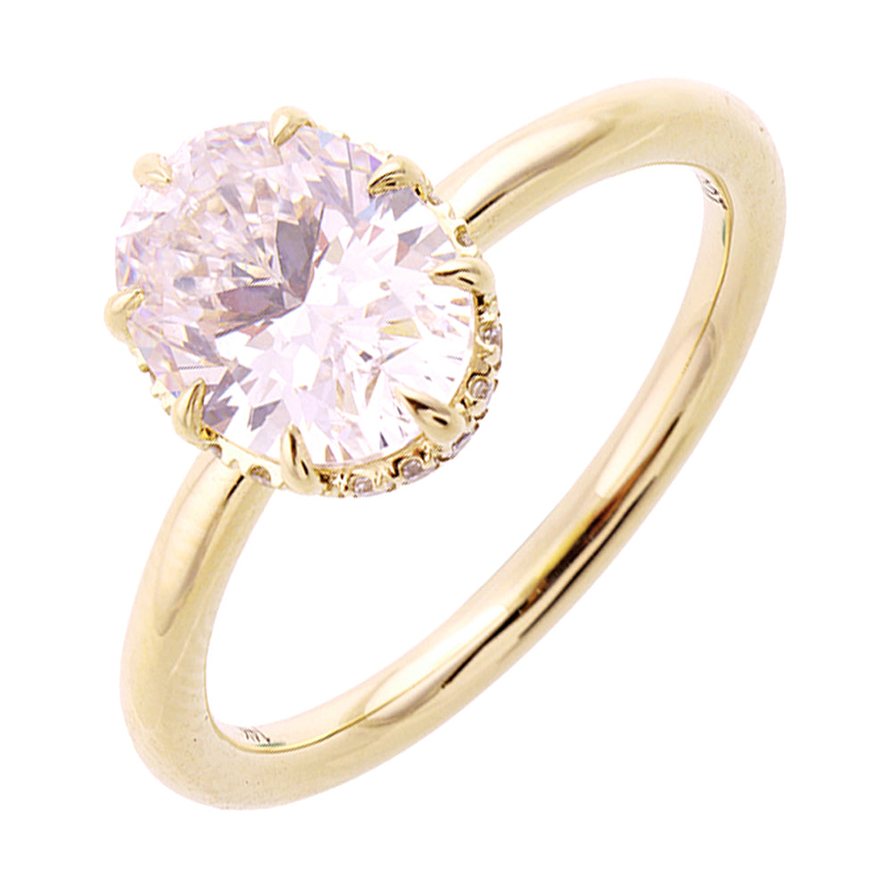 14Kt Yellow Semi Mount For 2Ct Oval Center - W3710ON200SM-4YB