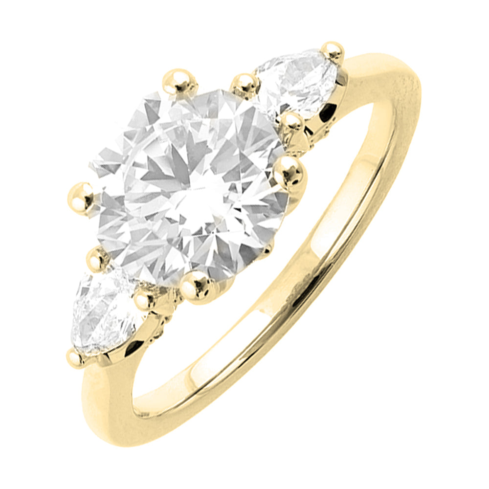 14Kt Yellow Semi Mount 1/2Ctw For 2Ct Round Center - W3761RN200SM-4YB