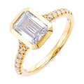14Kt Yellow Semi Mount 1/5Ctw For 2Ct Emerald Cut Center - W3781EN200SM-4YB