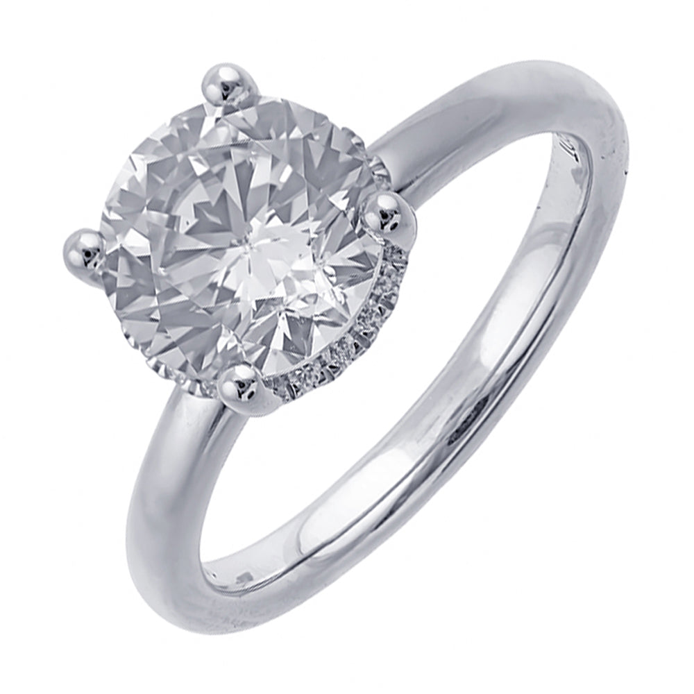 14Kt White Semi Mount 1/12Ctw For 2Ct Round Center - W3800RN200SM-4WB