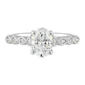 14Kt White Semi Mount 1/10Ctw For 1Ctw Oval Center - W3921ON100SM-4WA
