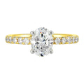 14Kt White Yellow Semi Mount 3/8Ctw For 2Ct Oval Center - W3951ON200SM-4YWB