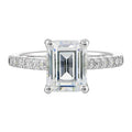 14Kt White Semi Mount 1/2Ctw For 3Ctw Emerald Cut Center - W4161EN300SM-4WB
