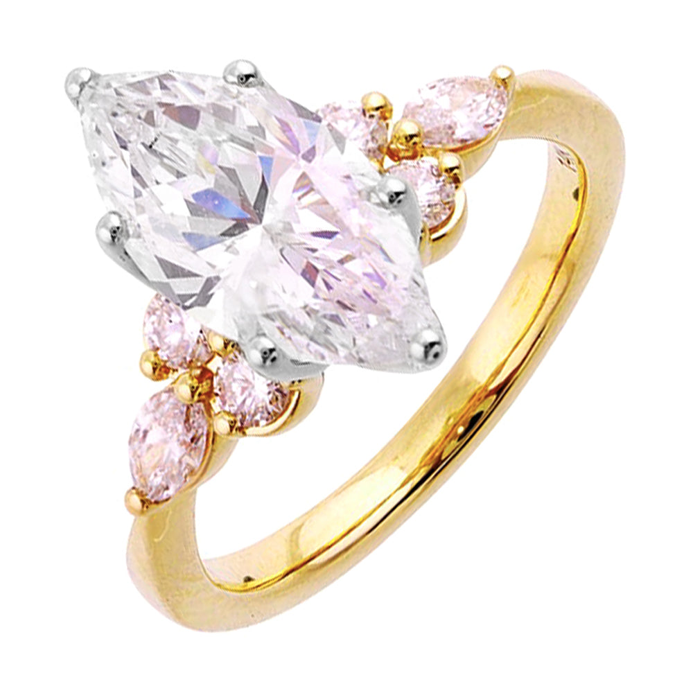 14Kt White Yellow Semi Mount 3/8Ctw For 2Ct Marquise Center - W4171MN200SM-4YWB