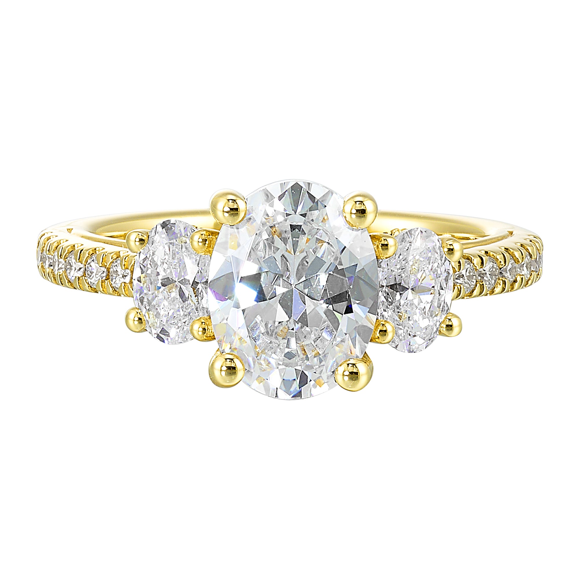 14Kt Yellow Semi Mount 7/8Ctw For 2Ctw Oval Center - W4211OO200SM-4YB