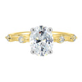 14Kt White Yellow Semi Mount 1/6Ctw For 2Ct Oval Center
 - W4421ON200SM-4YWB