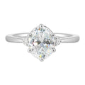 14Kt White Semi Mount 1/15Ctw For 2Ctw Oval Center - W4591ON200SM-4WB