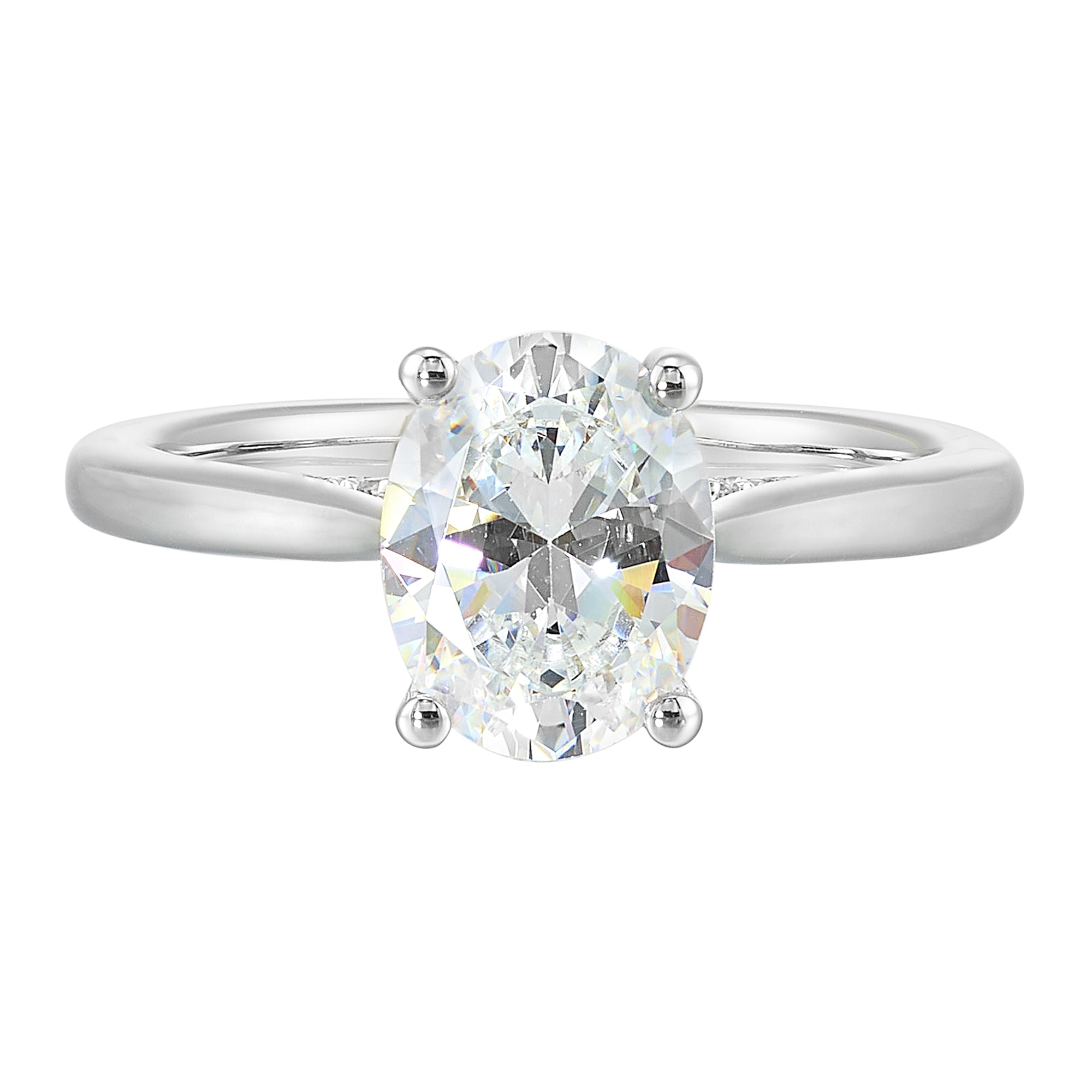 14Kt White Semi Mount 1/5Ctw For 2Ct Oval Center - W4640ON200SM-4WB