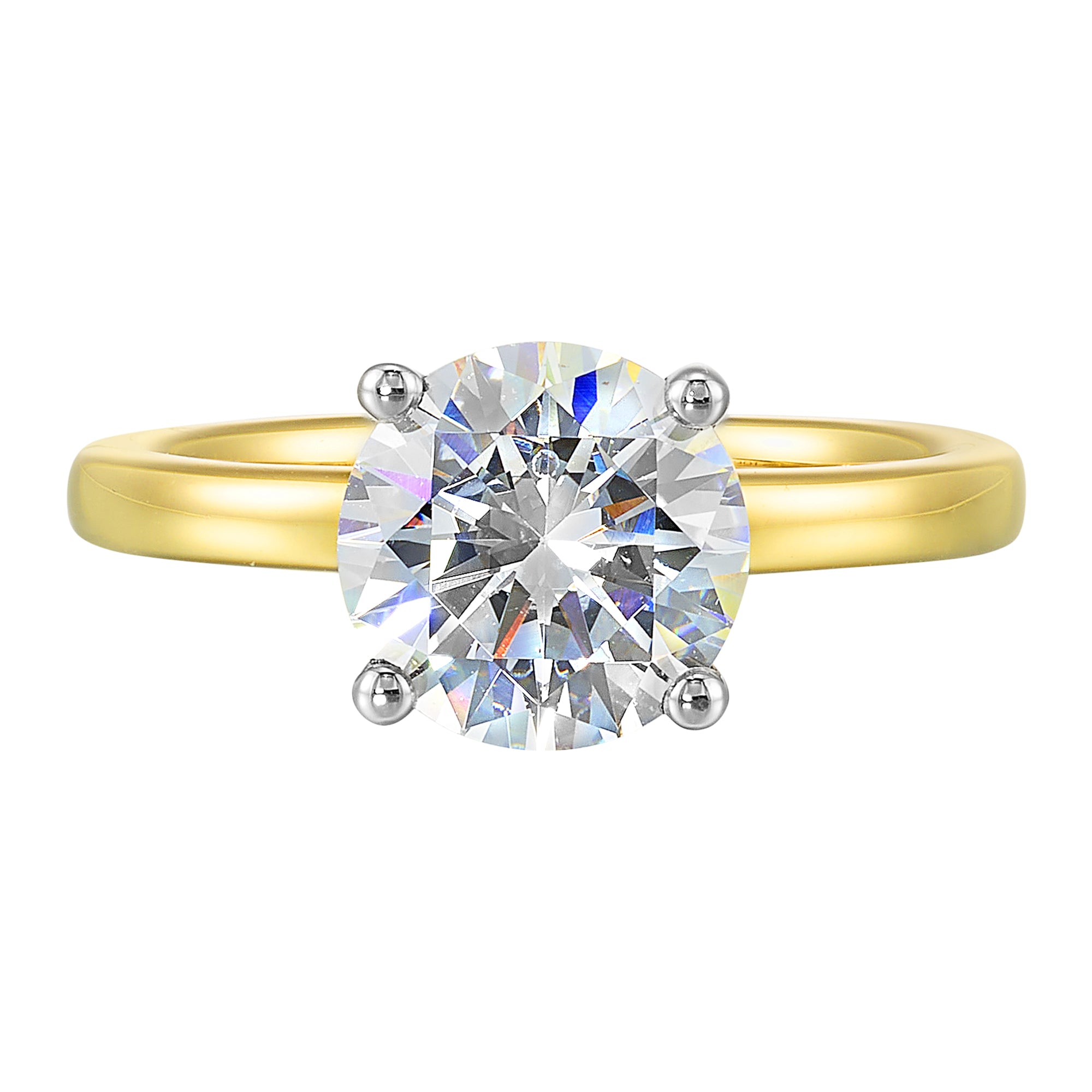 14Kt White Yellow Semi Mount 1/20Ctw For 2Ct Round Center - W4710RN200SM-4YWB