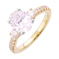 14Kt White Yellow Semi Mount 1/2Ctw For 2Ct Oval Center - W4821ON200SM-4YWB