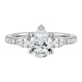 14Kt White Semi Mount 1/2Ctw For 2Ctw Pear Center - W5361SN200SM-4WB