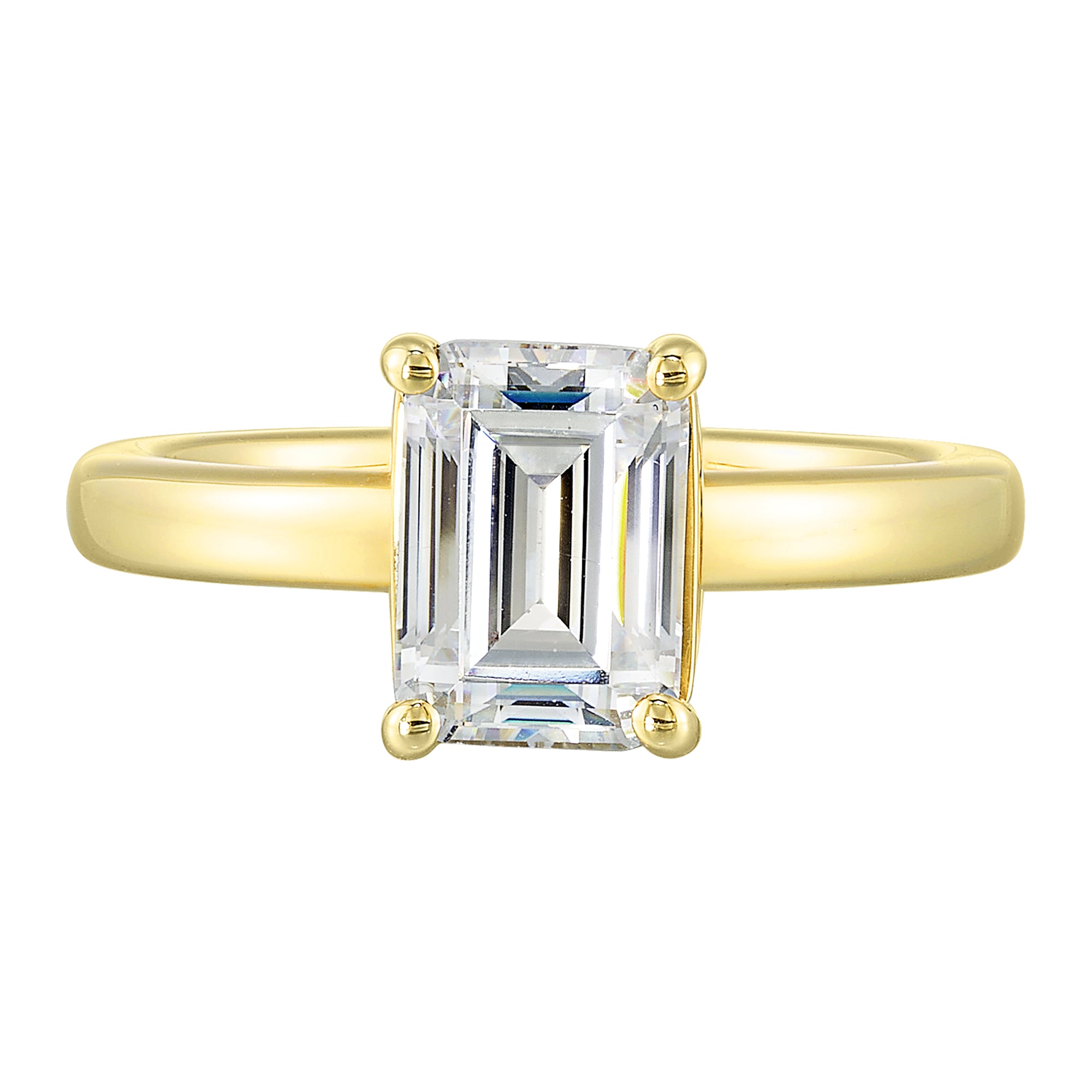 14Kt Yellow Semi Mount 1/4Ctw For 2Ctw Emerald Cut Center - W5440EN200SM-4YB