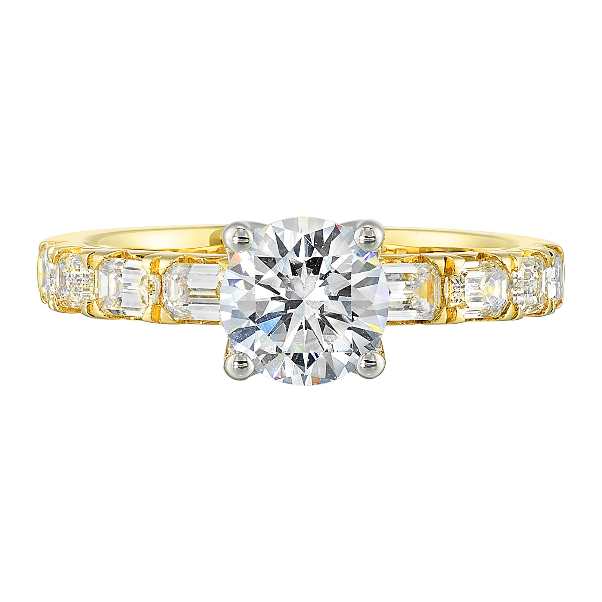 14Kt Yellow Semi Mount 5/6Ctw For 2Ct Round Center - W5492RN200SM-4YB