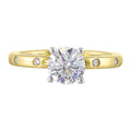 14Kt White Yellow Semi Mount 1/20Ctw For 1Ctw Round Center - W5531RN100SM-4YWB