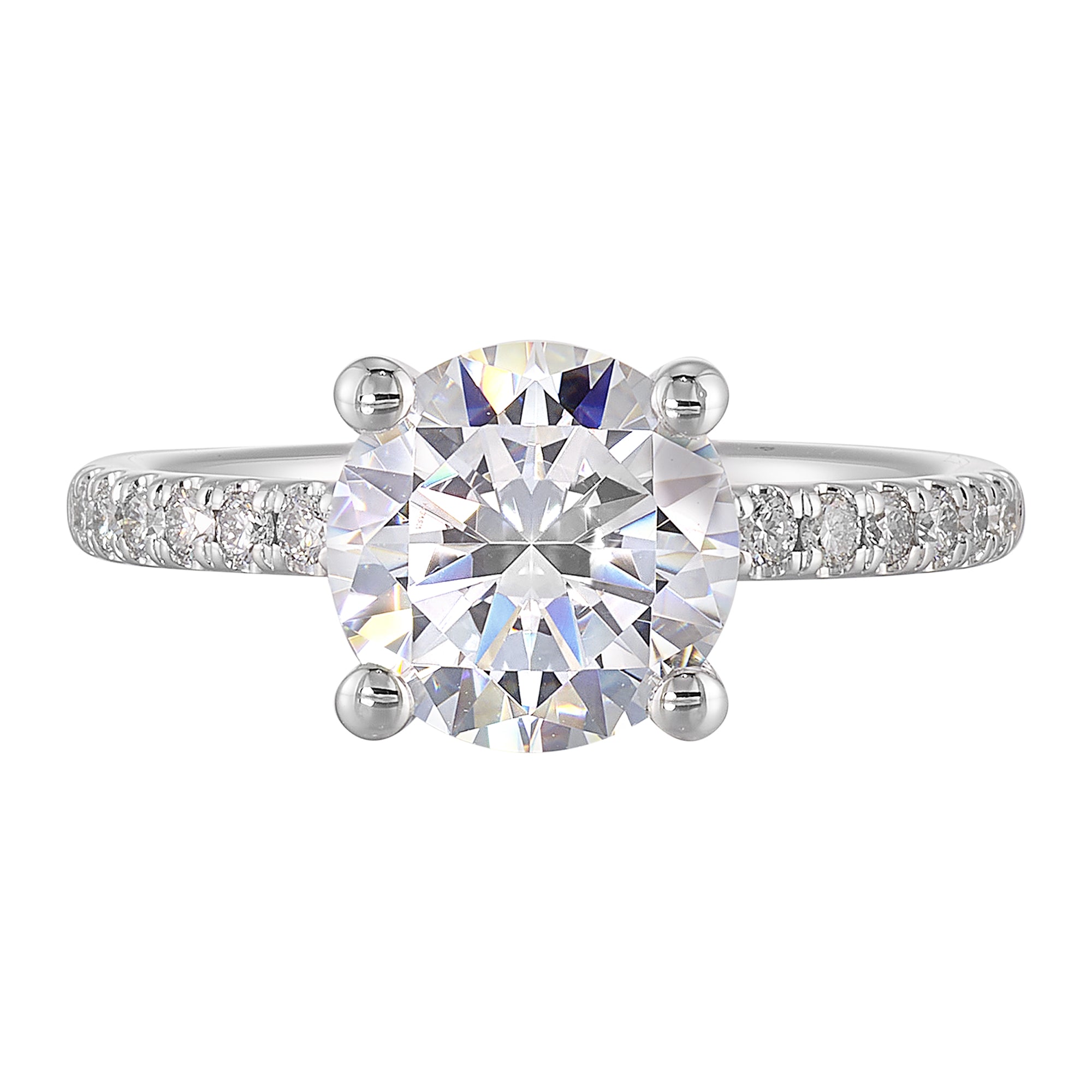 14Kt White Semi Mount 1/5Ctw For 2Ct Round Center - W5701RN200SM-4WB