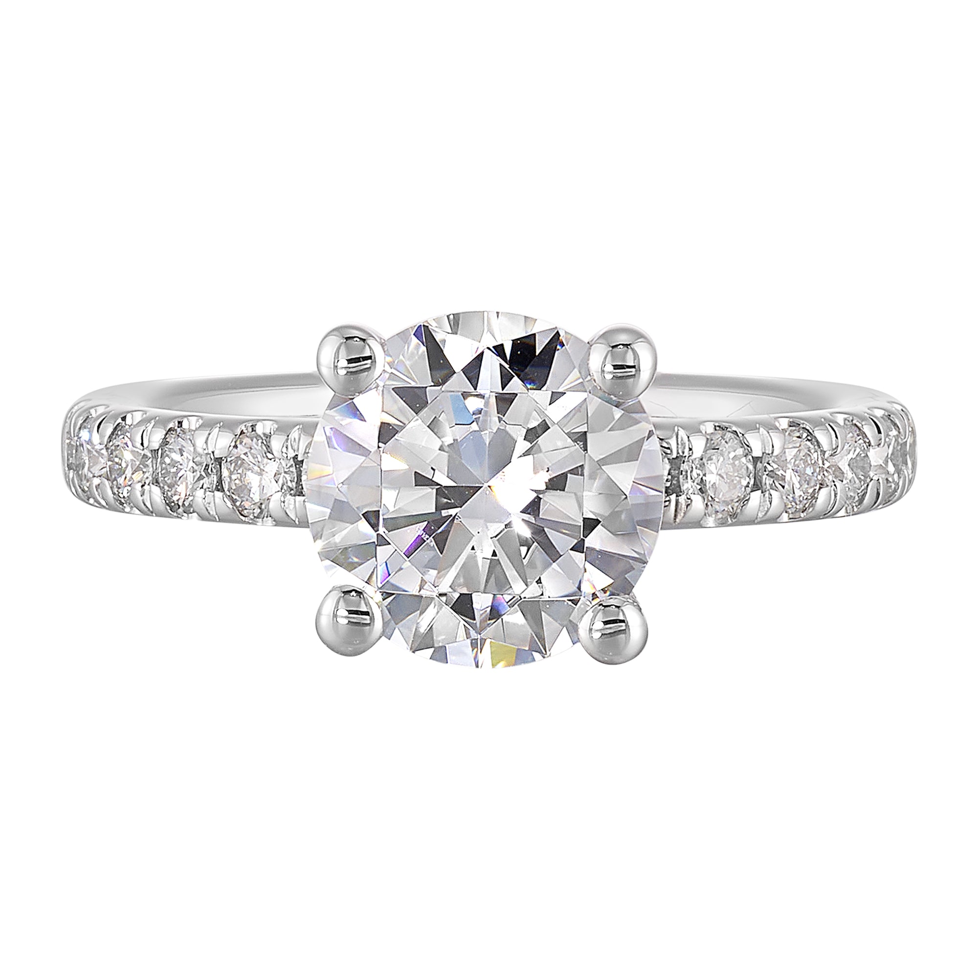 14Kt White Semi Mount 3/8Ctw For 2Ct Round Center - W5711RN200SM-4WB