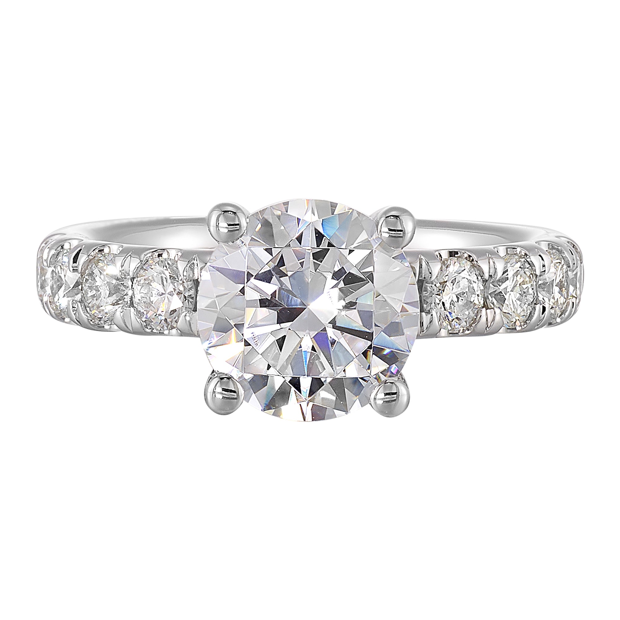 14Kt White Semi Mount 7/8Ctw For 2Ct Round Center - W5721RN200SM-4WB