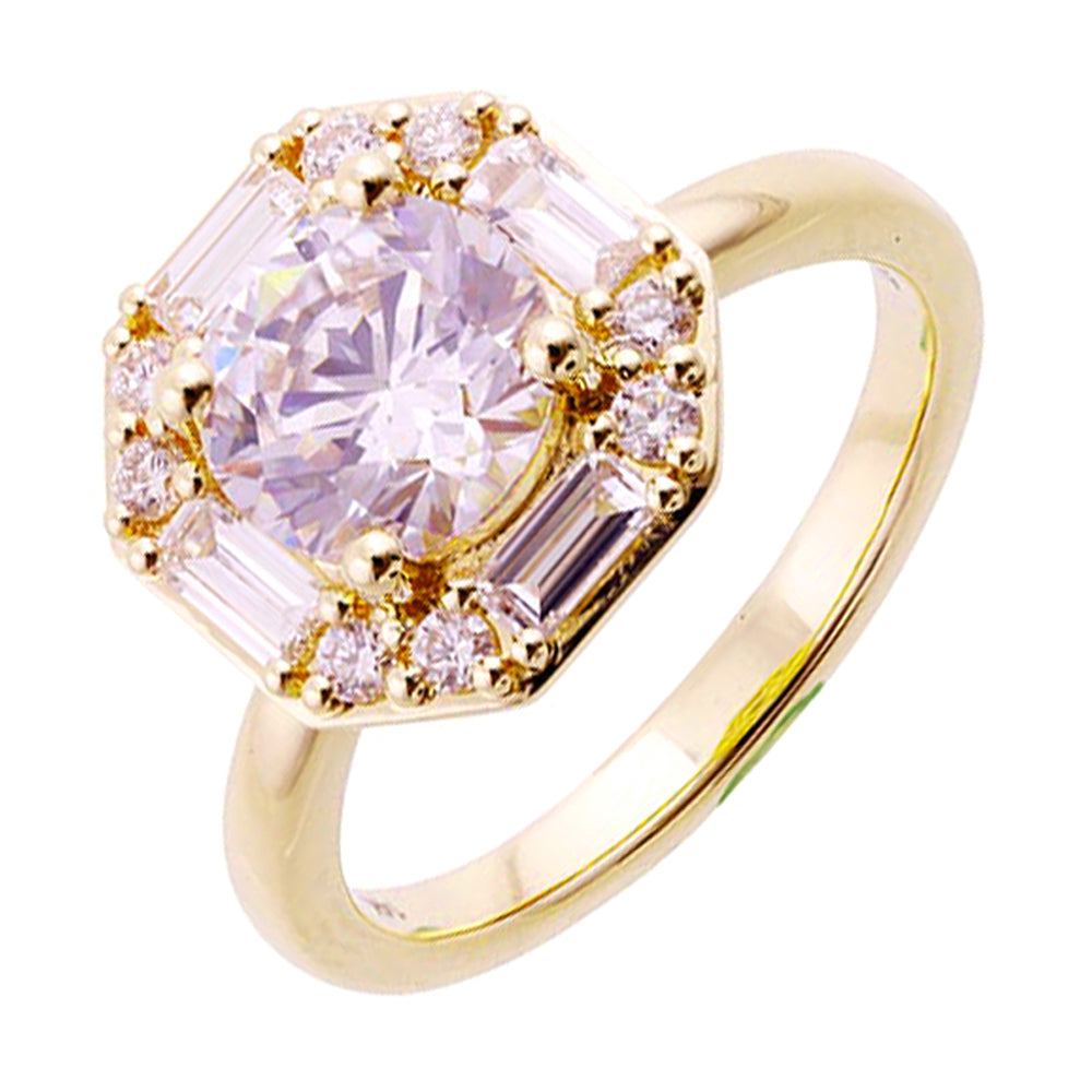 14Kt Yellow Semi Mount 1/2Ctw For 1 1/2Ct Round Center - W5830RC150SM-4YB