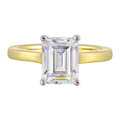 14Kt White Yellow Semi Mount 1/12Ctw For 2 1/2Ct Emerald Cut Center - W6150EN250SM-4YWB
