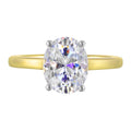 14Kt White Yellow Semi Mount 1/15Ctw For 2Ct Oval Center - W6150ON200SM-4YWB