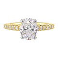 14Kt White Yellow Semi Mount 1/2Ctw For 2Ct Oval Center - W6151ON200SM-4YWB