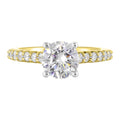 14Kt White Yellow Semi Mount 1/2Ctw For 2Ct Round Center - W6151RN200SM-4YWB
