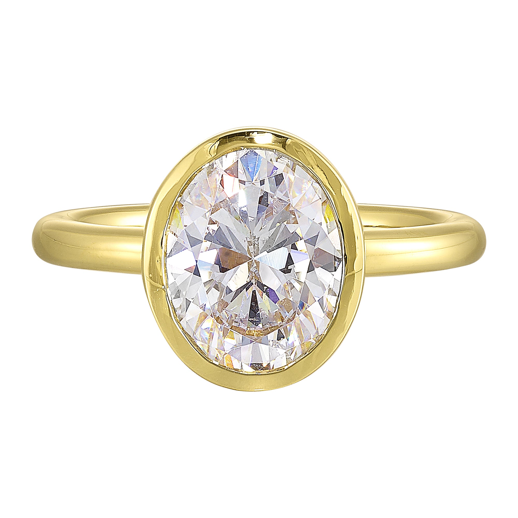 14Kt Yellow Semi Mount For 2Ct Oval Center - W6190ON200SM-4Y