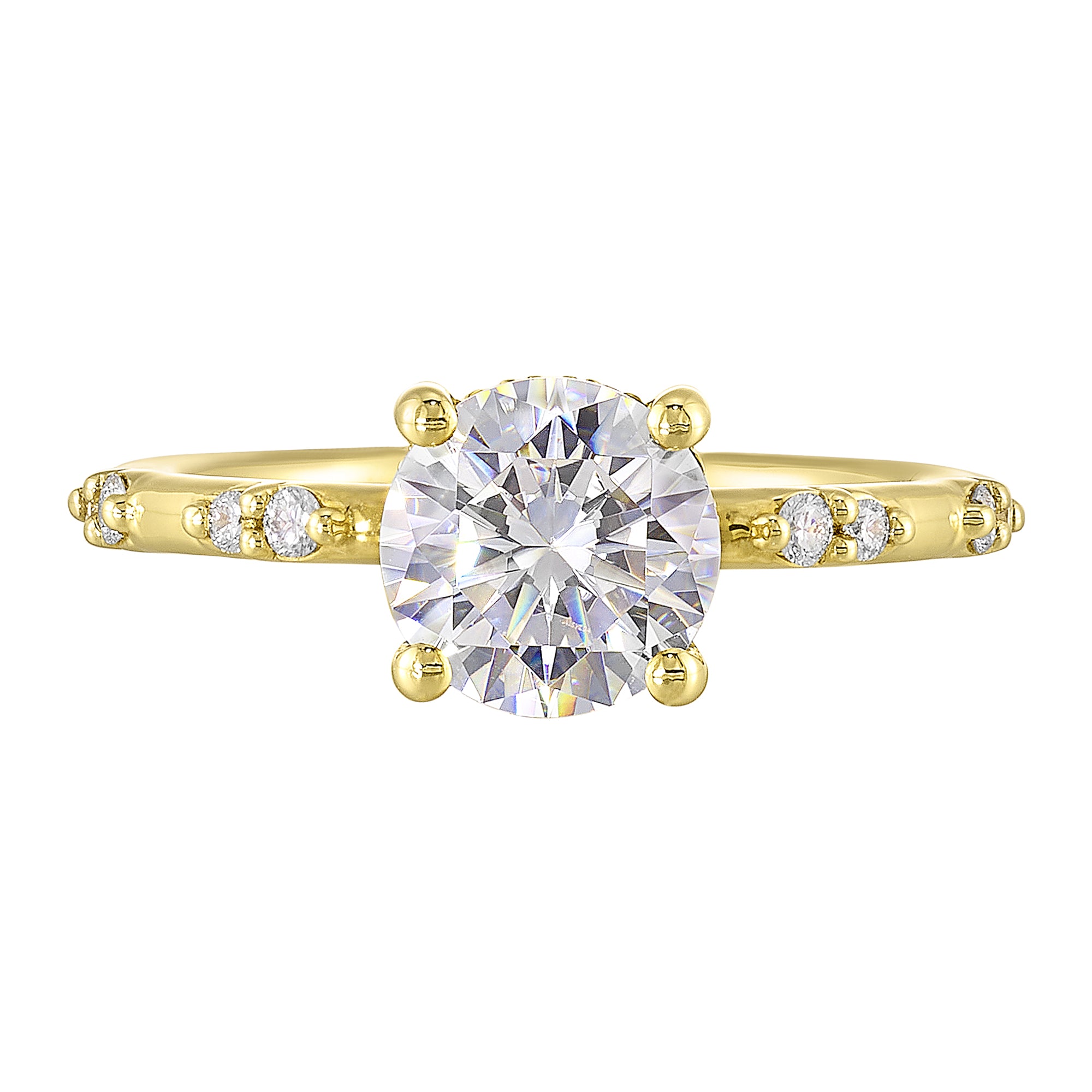 14Kt Yellow Semi Mount 1/6Ctw For 1 1/2Ct Round Center - W6261RN150SM-4YB