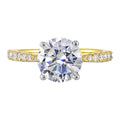 14Kt White Yellow Semi Mount 1/4Ctw For 2Ct Round Center - W6271RN200SM-4YWB