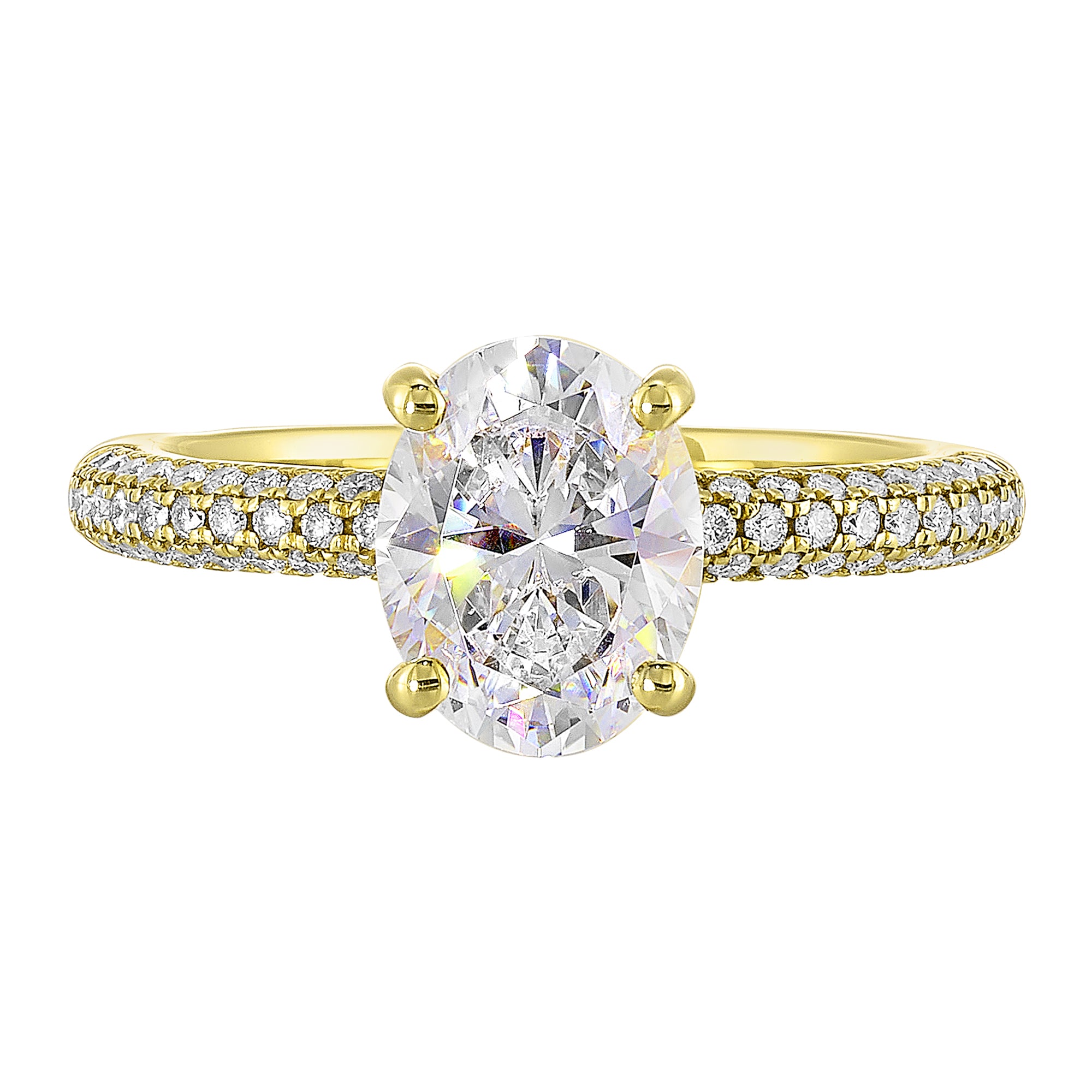 14Kt White Semi Mount 3/8Ctw For 2Ct Oval Center - W6361ON200SM-4YB