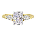 14Kt White Yellow Semi Mount 1/2Ctw For 2Ct Oval Center - W6381ON200SM-4YWB