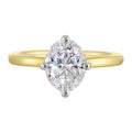 14Kt White Yellow Semi Mount 1/20Ctw For 2Ct Oval Center - W6440ON200SM-4YWB