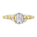 14Kt White Yellow Semi Mount 1/2Ctw For 2Ct Oval Center - W6511ON200SM-4YWB