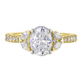 14Kt White Yellow Semi Mount 1/2Ctw For 1 1/2Ctw Oval Center - W6531ON150SM-4YWB