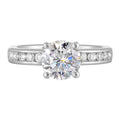 14Kt White Semi Mount 3/8Ctw For 1 1/2Ct Round Center - W6571RN150SM-4WB
