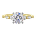 14Kt White Yellow Semi Mount 1/5Ctw For 1 1/2Ct Round Center - W6611RN150SM-4YWB